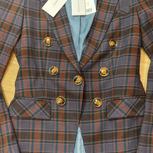 Veronica Beard Plaid Blazer - Blue and Brown - Picture 5 of 11